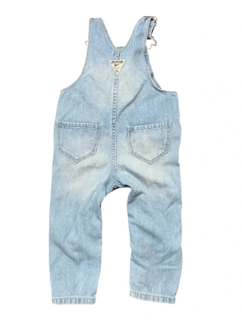 OshKosh B'gosh Light Wash Denim Kids Overalls with Tiny Embroidery